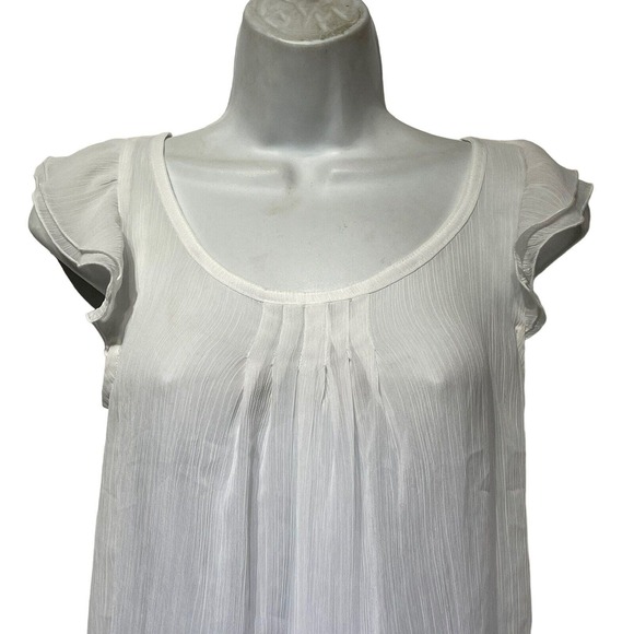 gilly hicks white sheer ruffle blouse Size XS - Picture 4 of 6